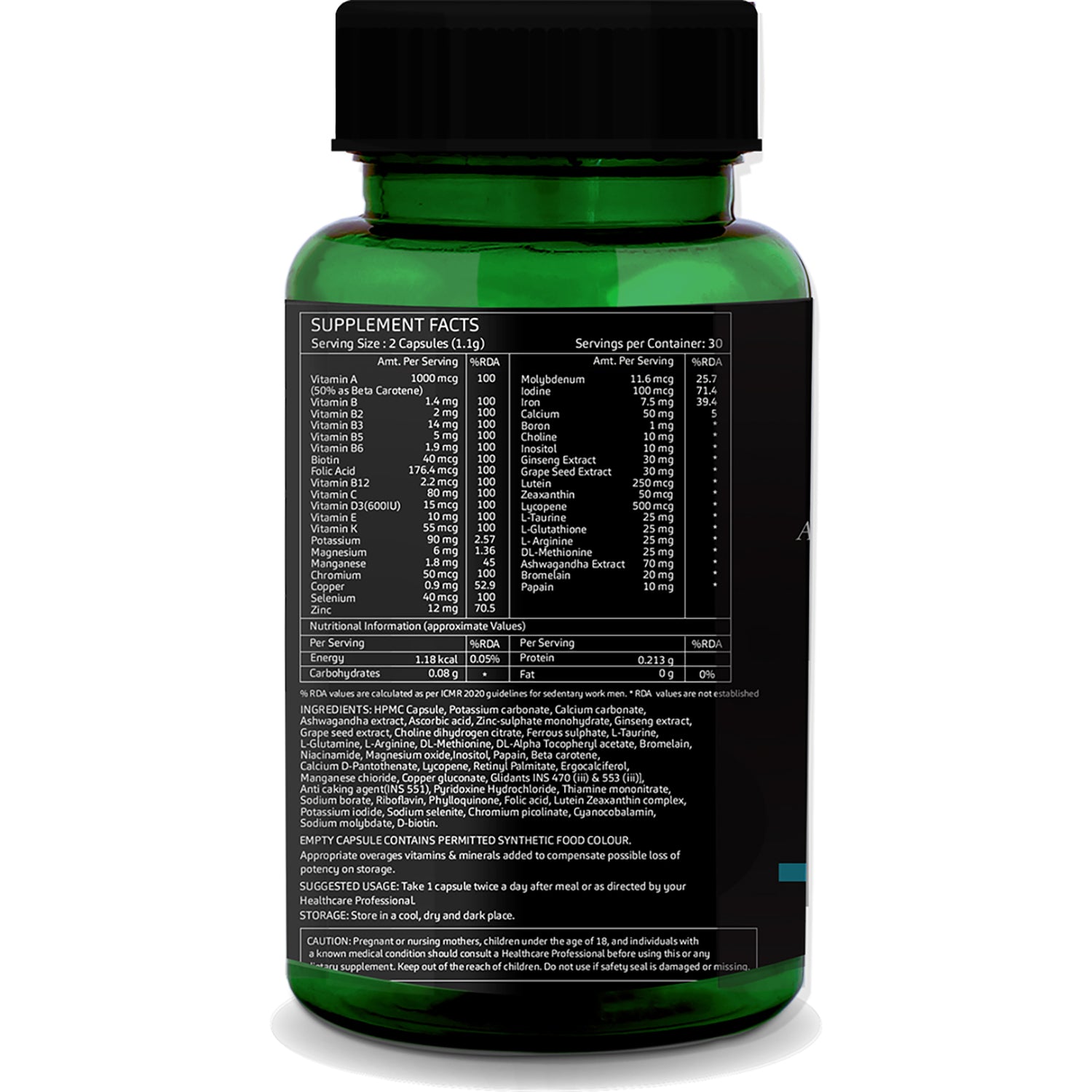 GreenOpia Multivitamins for Men 60 Vegetarian Capsules