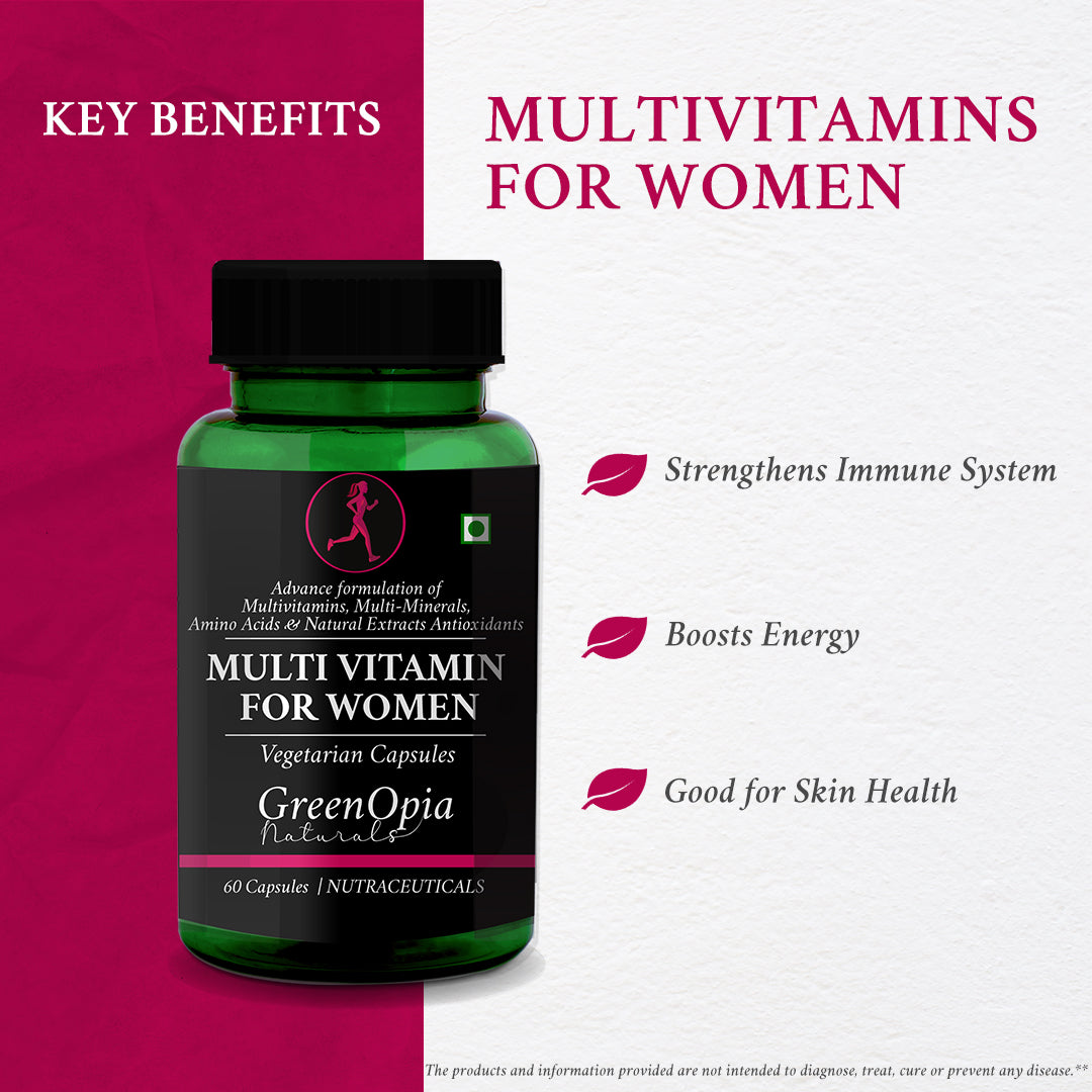 Multivitamins for Women – 60 Vegetarian Capsules | Daily Energy, Hormonal Balance &amp; Immunity
