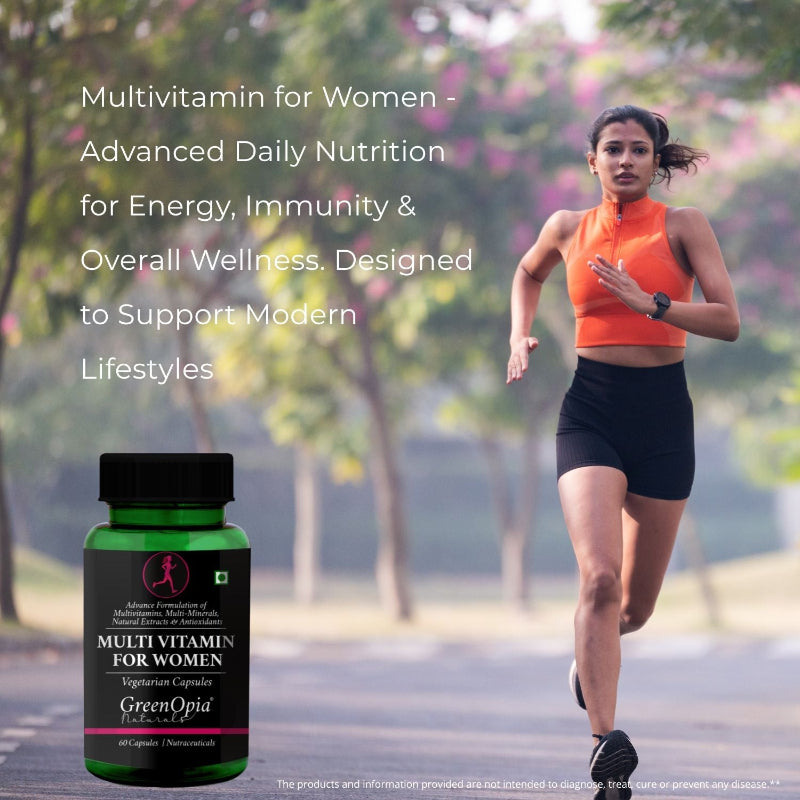 GreenOpia Multivitamins for Women bottle with 60 vegetarian capsules