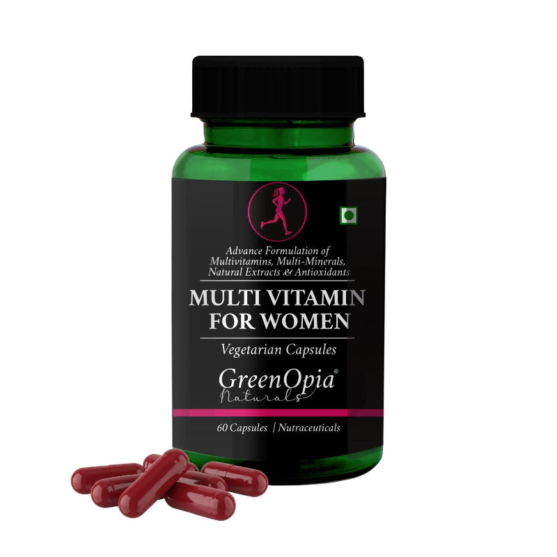 GreenOpia Multivitamins for Women – 60 Vegetarian Capsules for energy, immunity and hormonal balance