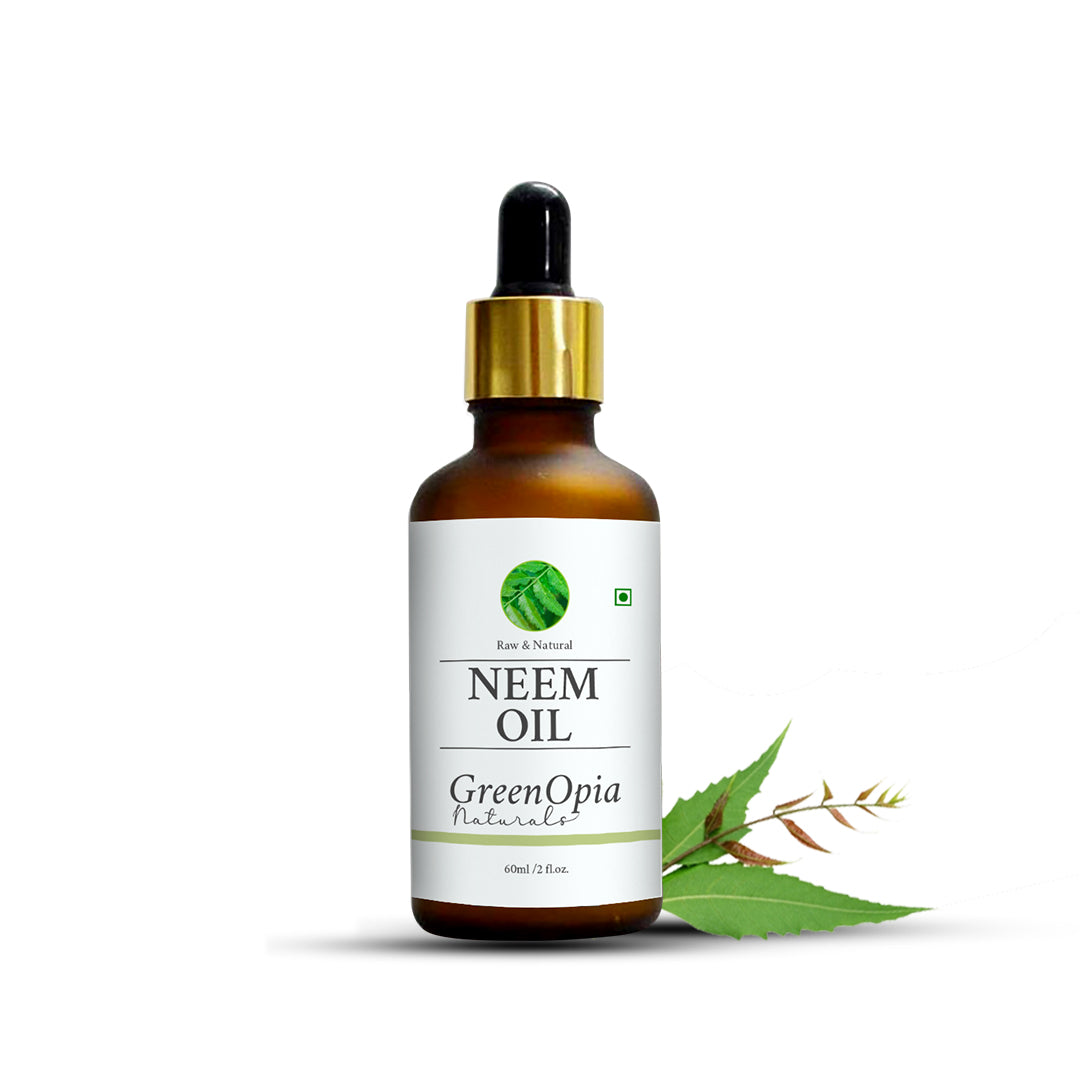 GreenOpia Cold Pressed Neem Oil – 60ml | 100% Pure Ayurvedic Oil for Skin, Hair Care
