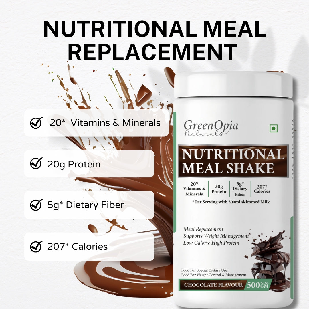 GreenOpia Nutritional Meal Replacement Shake for Weight Loss – 20g Protein, 5g Fiber, 500gram