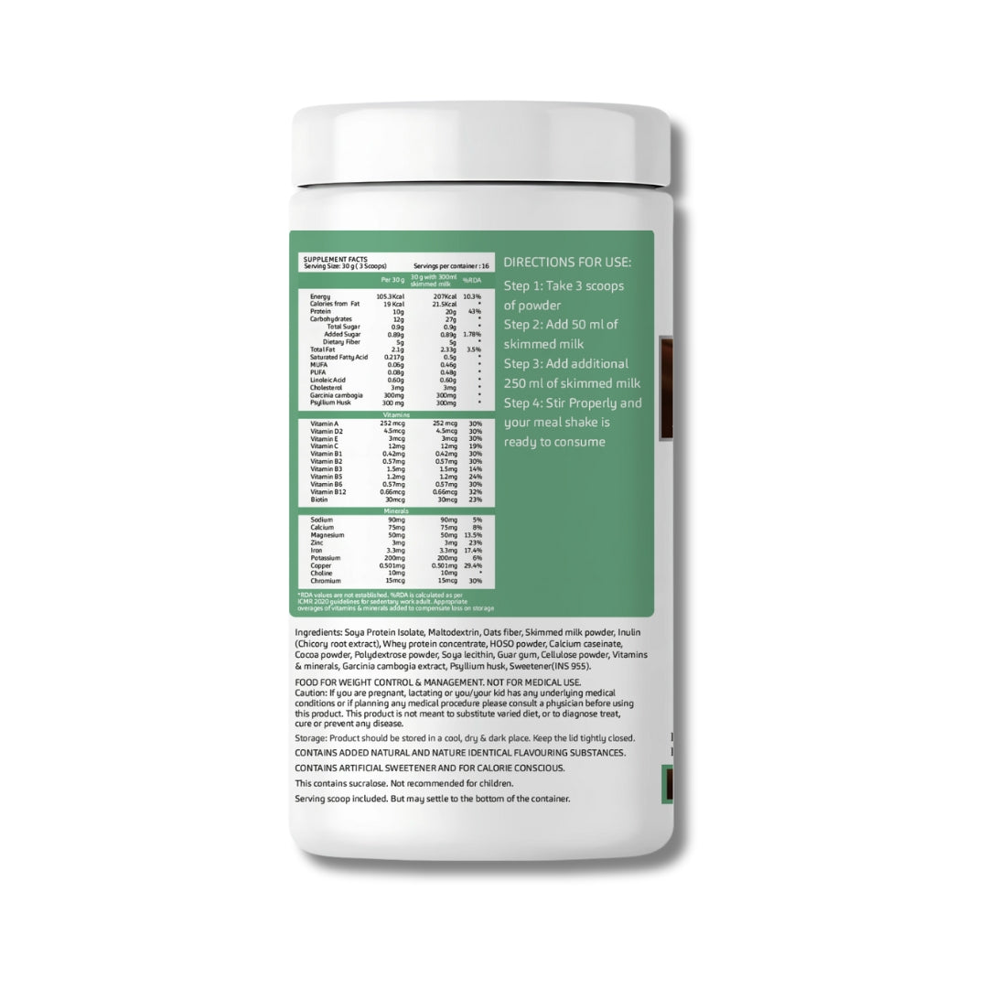 GreenOpia Nutritional Meal Replacement Shake for Weight Loss – 20g Protein, 5g Fiber, 500gram
