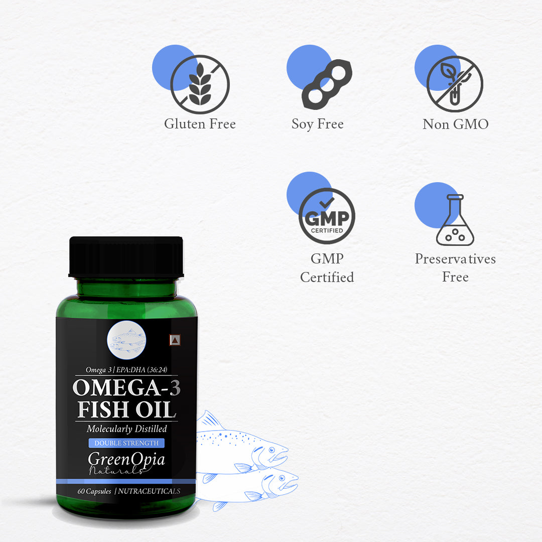 GreenOpia Omega-3 Fish Oil Softgels for Heart, Brain and Joint Support