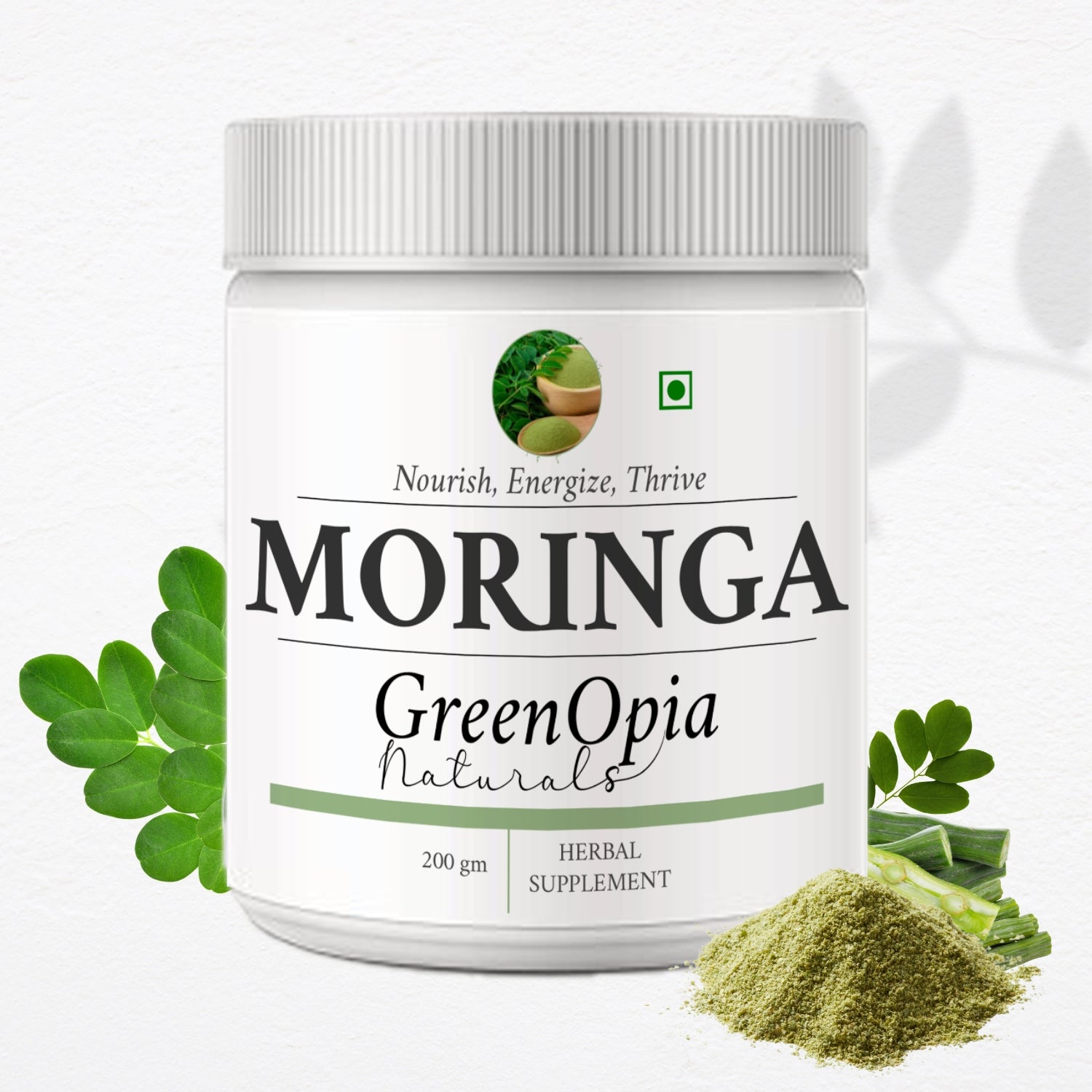 GreenOpia Moringa Leaf Powder – Ayurvedic Superfood for Immunity, Detox & Energy | 200 grams
