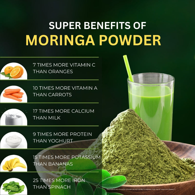 Moringa Oleifera Powder rich in vitamins, minerals and antioxidants
