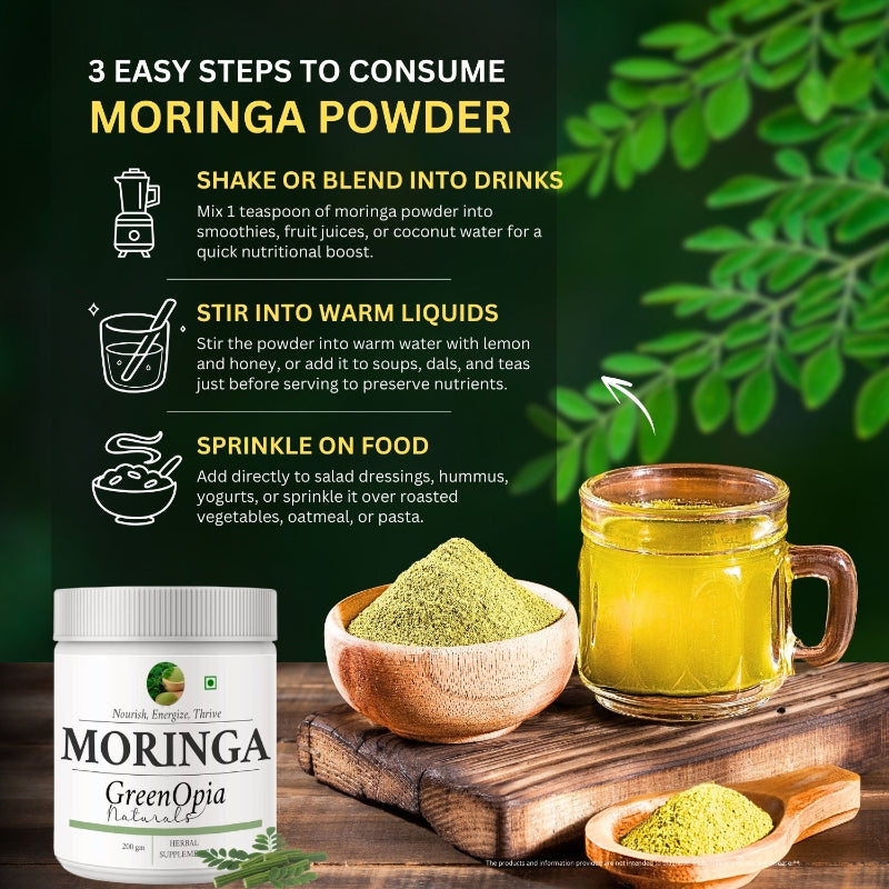 Pure Moringa Oleifera leaf powder made from dried moringa leaves