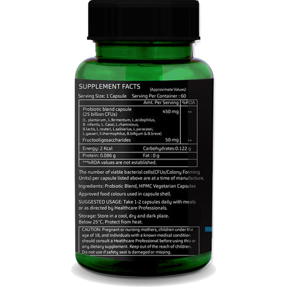 Pre and Probiotics Forte – 60 Vegetarian Capsules | Gut Health, Digestion &amp; Immunity Support