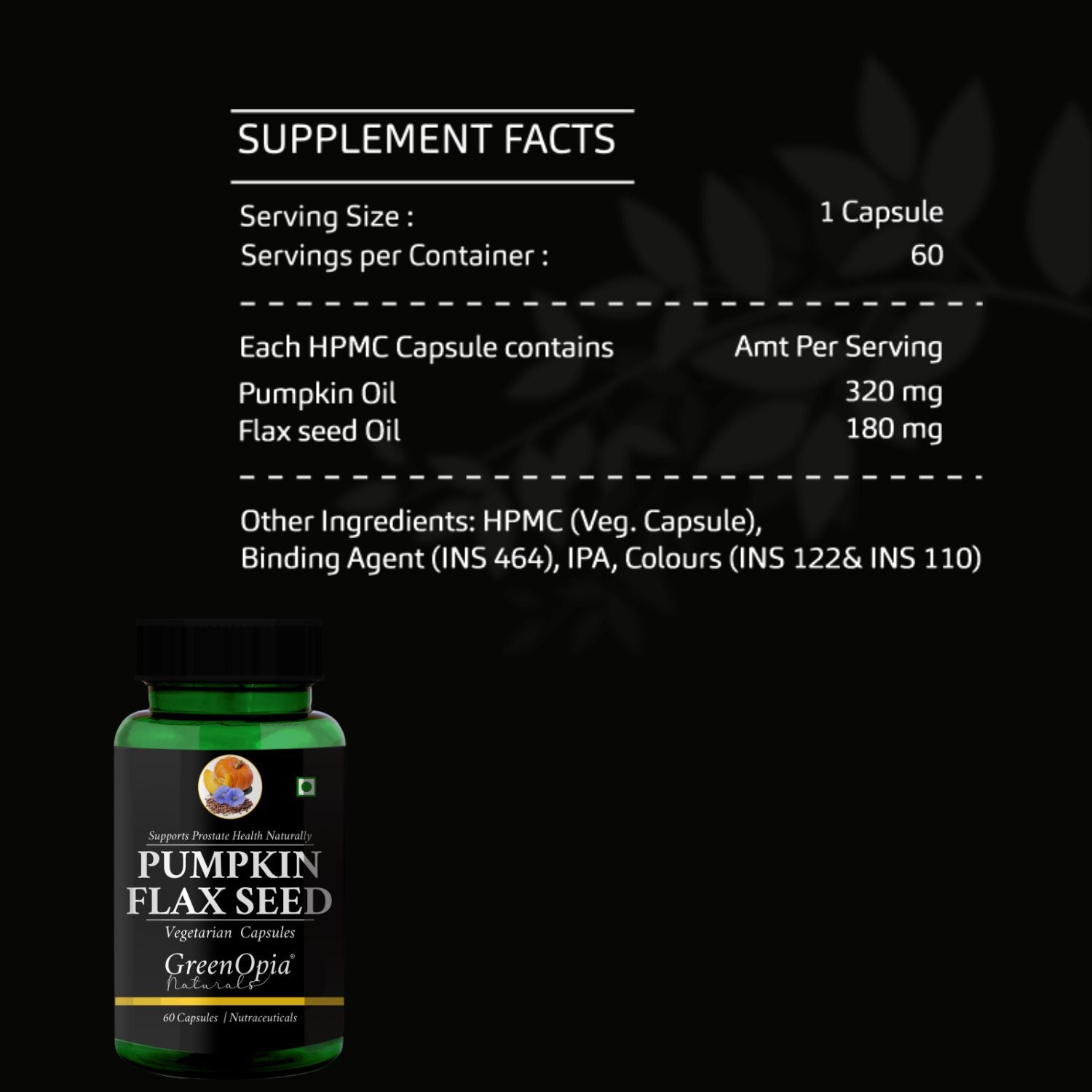 Pumpkin Flaxseed 60 Liquid Filled Vegetarian Capsules