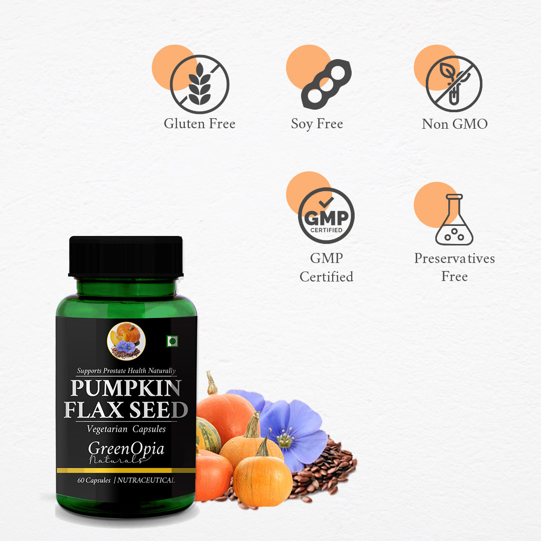 GreenOpia Pumpkin Flaxseed 60 Liquid Filled Vegetarian Capsules