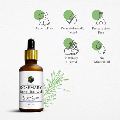 Rosemary Essential Oil – 30ml | 100% Pure &amp; Natural Oil for Hair Growth, Skin Care &amp; Aromatherapy