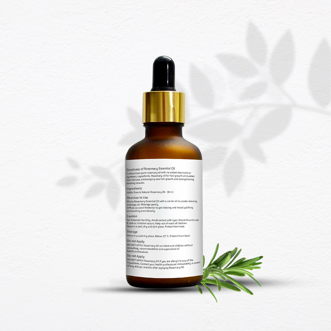 Rosemary Essential Oil – 30ml | 100% Pure &amp; Natural Oil for Hair Growth, Skin Care &amp; Aromatherapy