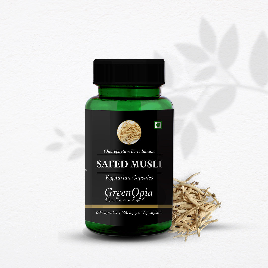 Safed Musli Extract Capsules – Ayurvedic Energy and Vitality Booster for Men and Women
