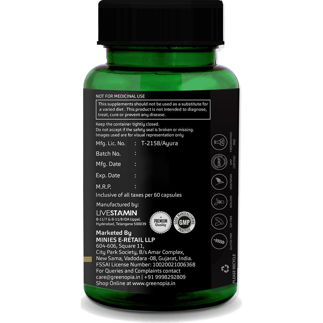 GreenOpia Safed Musli Extracts 60 Vegetarian Capsules