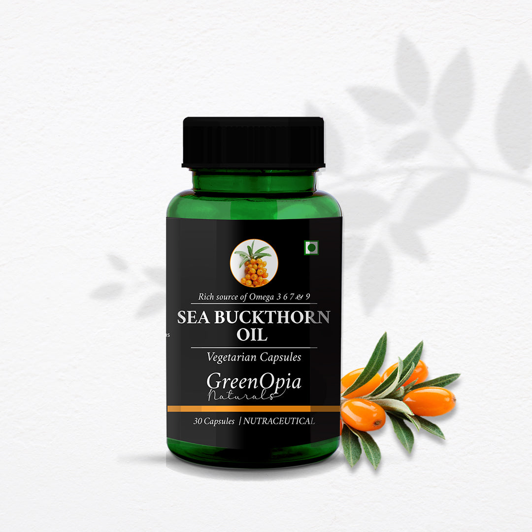GreenOpia Sea Buckthorn Oil 30 Liquid Filled Vegetarian Capsules
