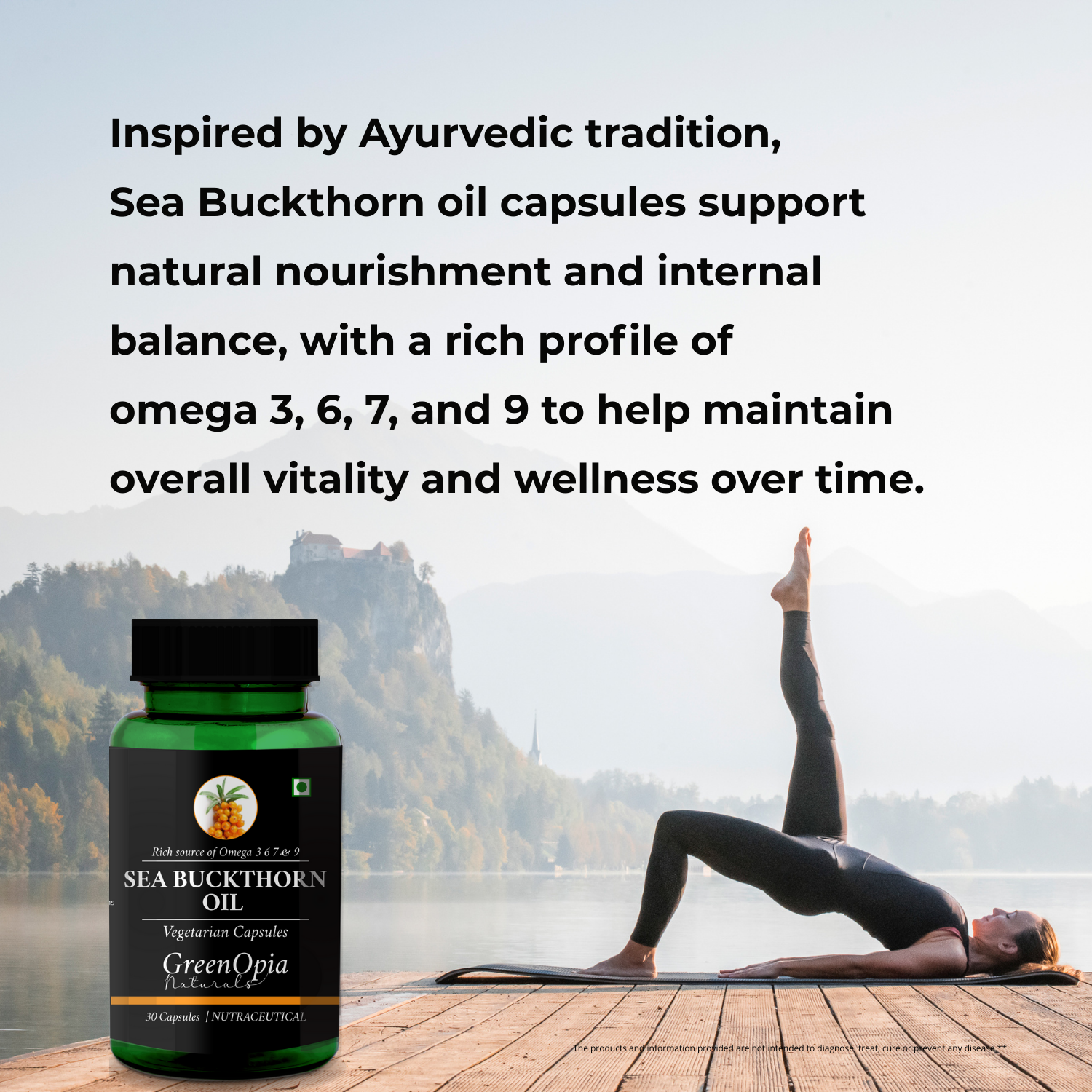 GreenOpia Sea Buckthorn Oil 30 Liquid Filled Vegetarian Capsules