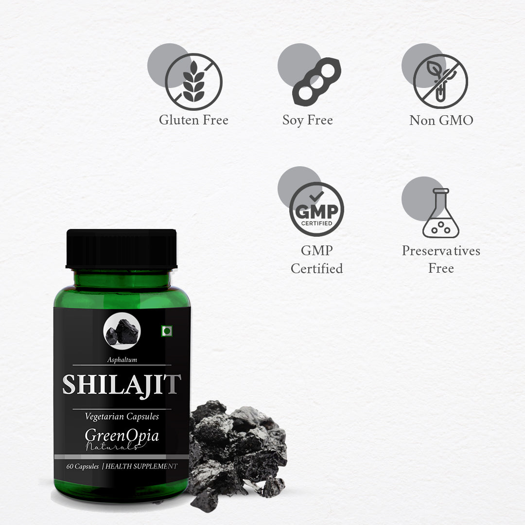 GreenOpia Shilajit Extracts 60 Vegetarian Capsules