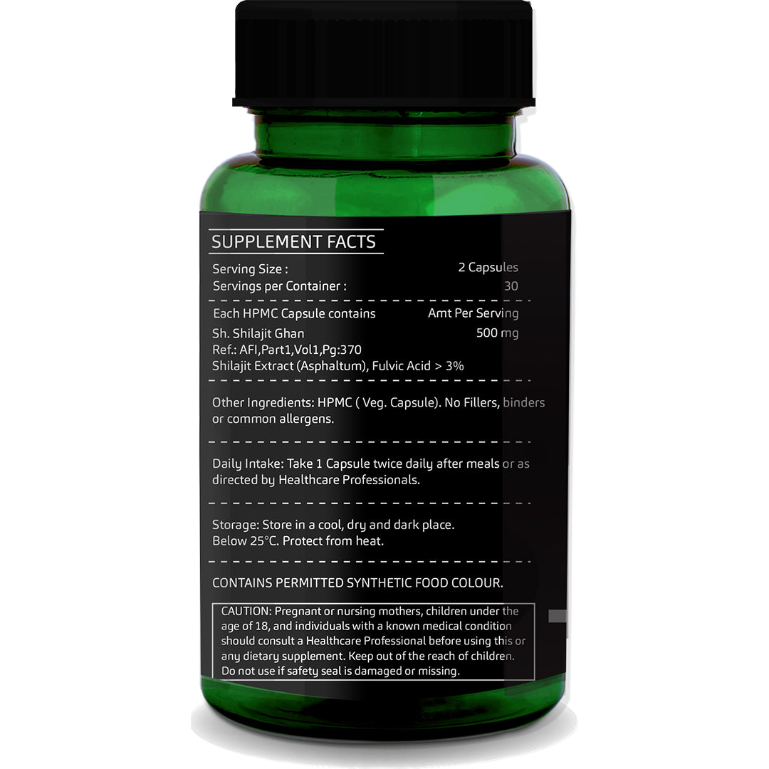 GreenOpia Shilajit Extracts 60 Vegetarian Capsules
