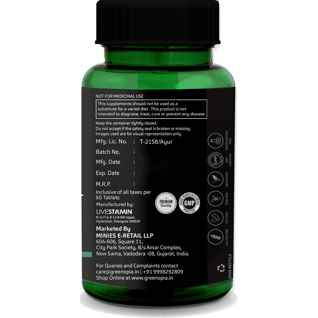 GreenOpia Spirulina Extracts 60 Vegetarian Tablets