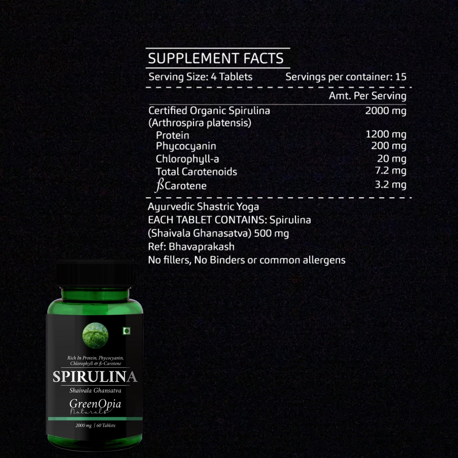 Spirulina Extracts 60 Vegetarian Tablets