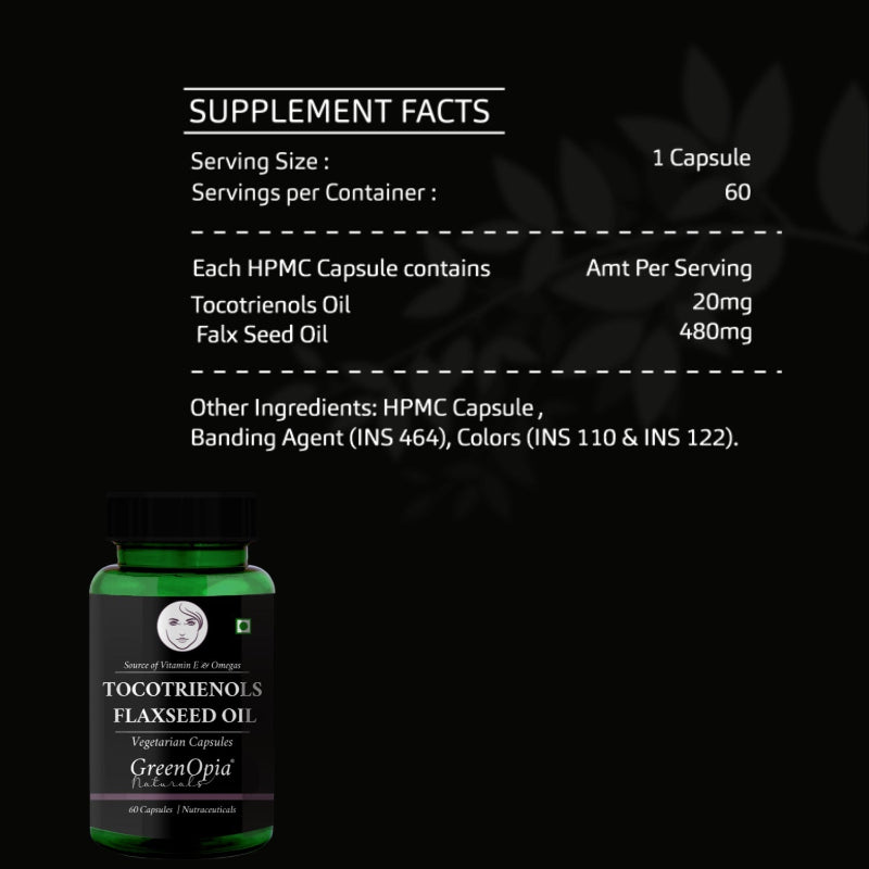 Daily heart and wellness support with GreenOpia Tocotrienols and Flaxseed Oil capsules