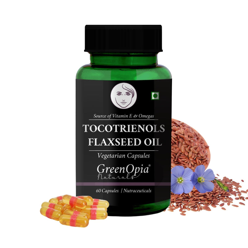 GreenOpia Tocotrienols and Flaxseed Oil 60 vegetarian capsules for heart and antioxidant support
