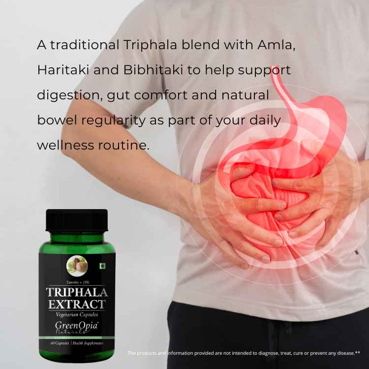 Triphala Vegetarian Capsules for Digestive Wellness