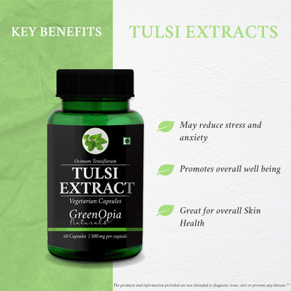 Tulsi Capsules – 60 Vegetarian Capsules | Holy Basil for Immunity, Stress Relief &amp; Respiratory Support