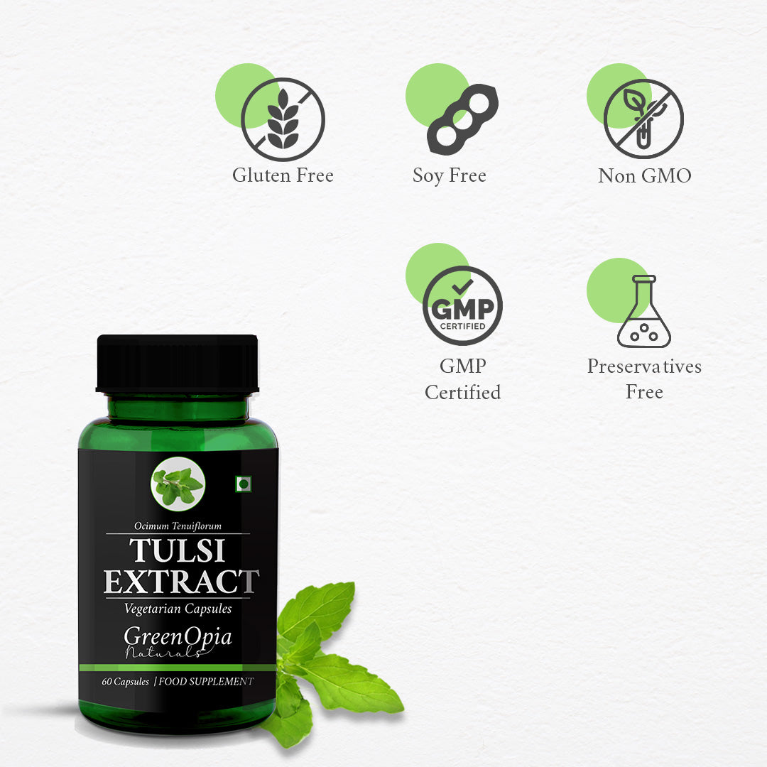 GreenOpia Tulsi Extracts 60 Vegetarian Capsules