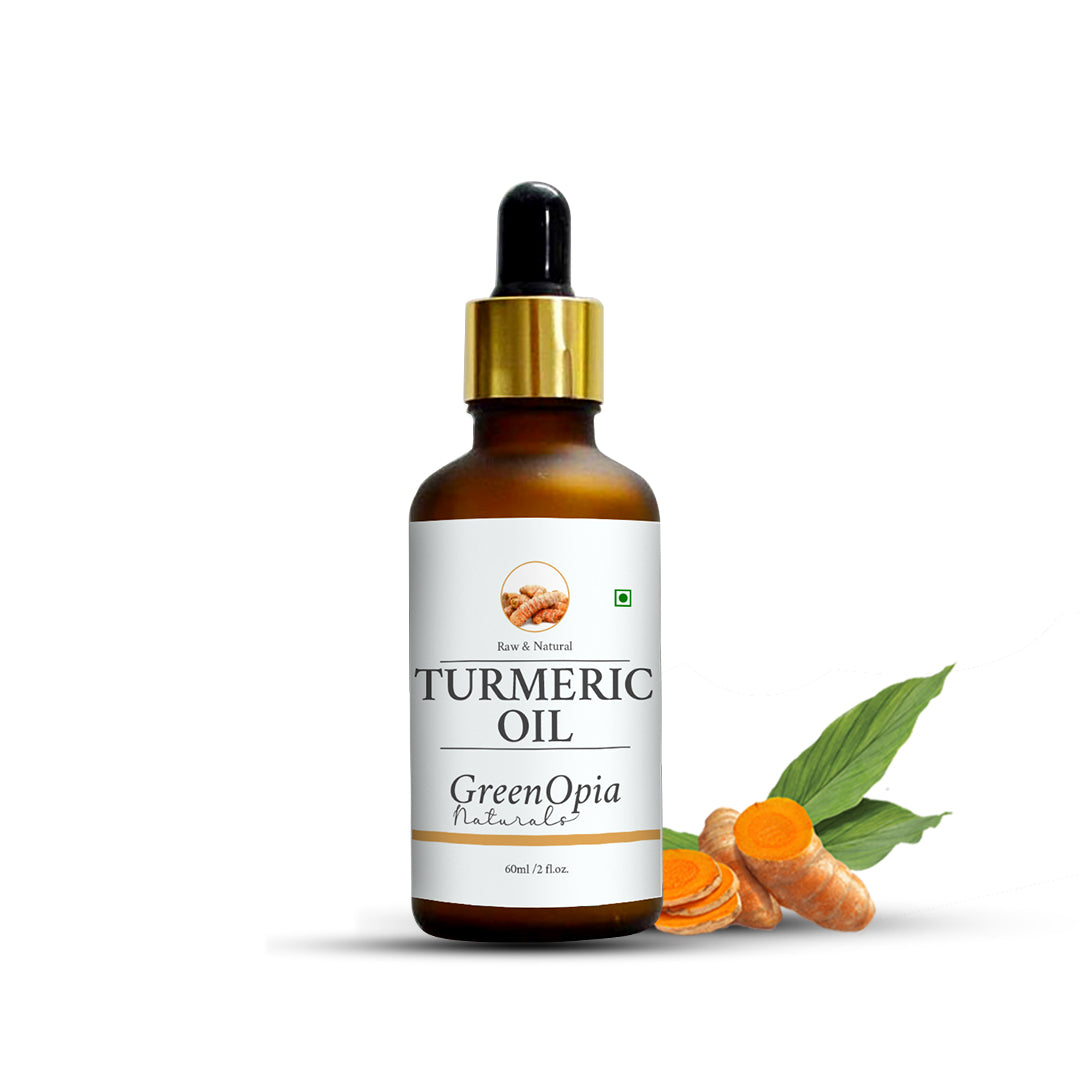 GreenOpia Turmeric Oil – 60ml | Pure Ayurvedic Oil for Skin Glow, Acne, Hair & Joint Pain Relief | Cold-Pressed & Chemical-Free