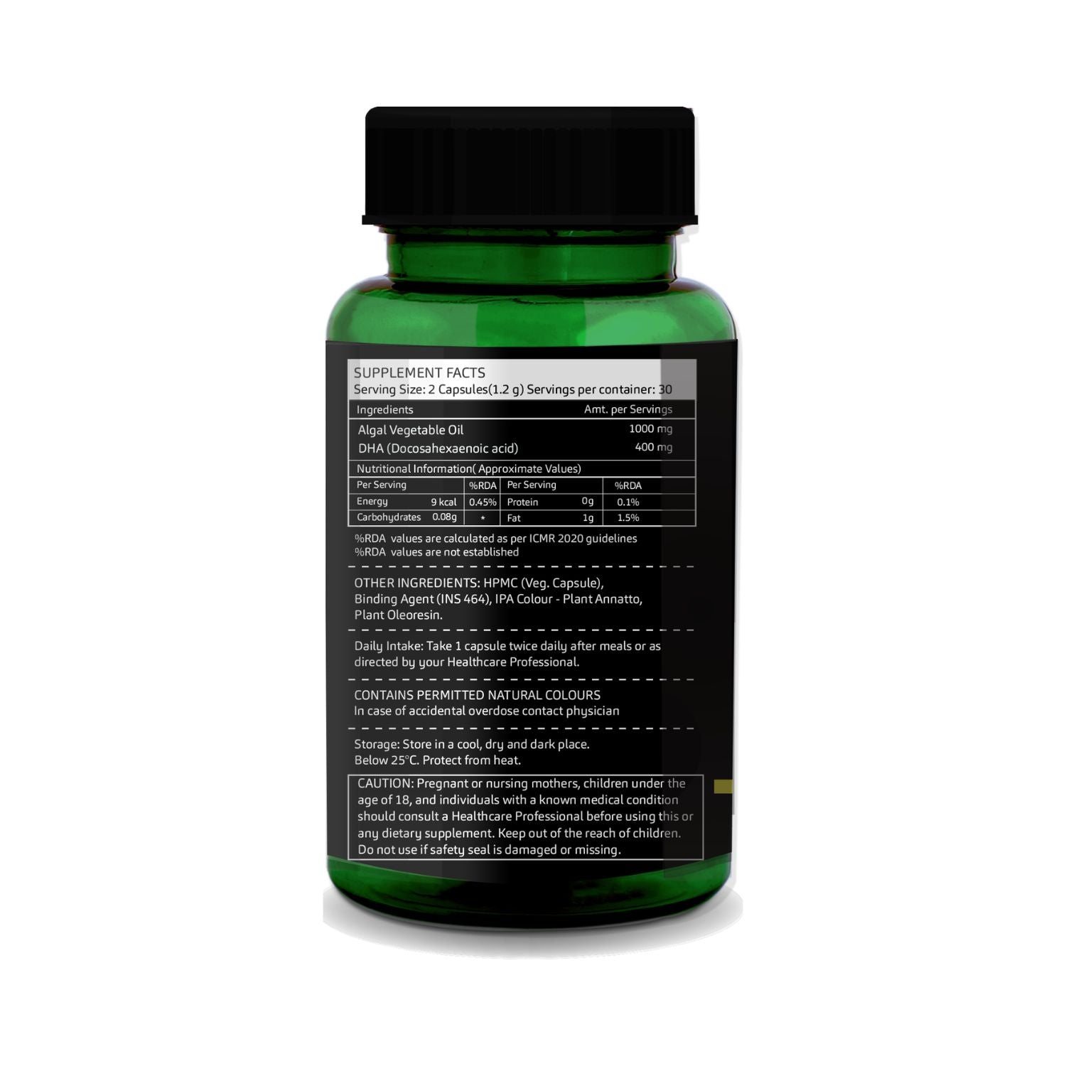 Vegetarian DHA Omega-3 from Algal Oil 60 Liquid Filled Vegetarian Capsules