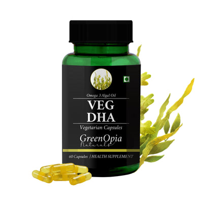 GreenOpia Vegetarian DHA Omega-3 from Algal Oil 60 Liquid Filled Vegetarian Capsules