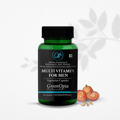 Vegetarian Multivitamin Capsules for Men – Energy, Stamina, and Brain Support Supplement