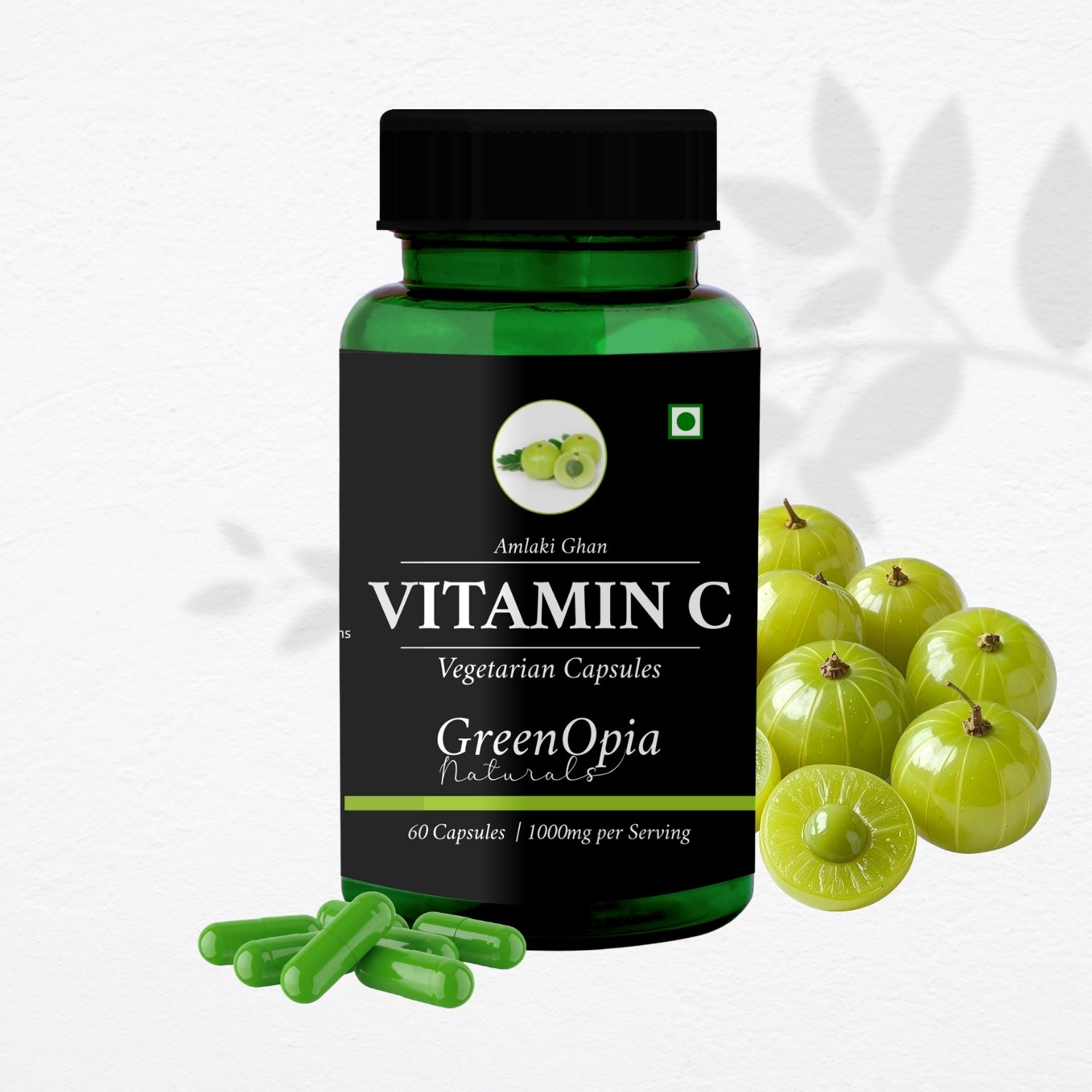 GreenOpia Vitamin C Amla Extracts 60 Vegetarian Capsules