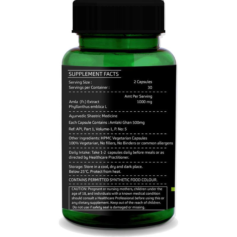 Vitamin C Amla Extracts 60 Vegetarian Capsules GreenOpia