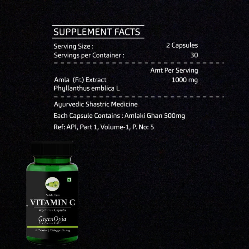 Natural vitamin C supplement for glowing skin, collagen support, and immune health