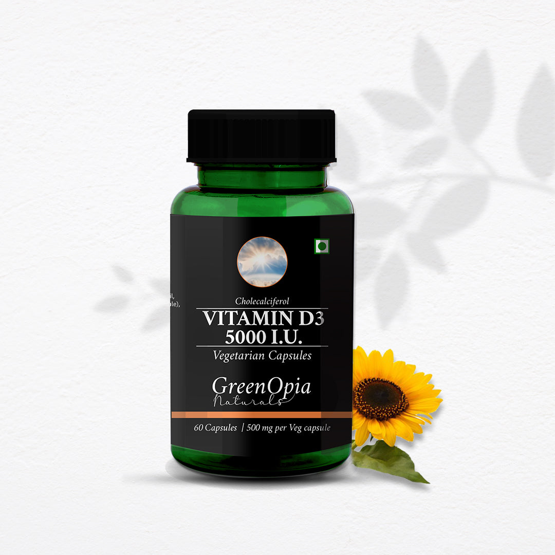 Supplement Facts of GreenOpia Vitamin D3 – High Strength Cholecalciferol 5000 IU