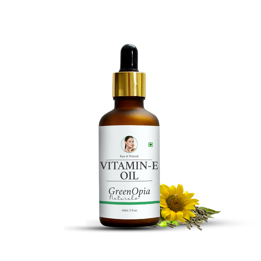 GreenOpia Vitamin E Oil – Face, Skin, Hair & Dark Circles Treatment | 60ml | Pure & Natural