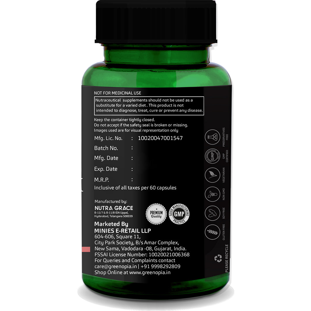 GreenOpia Vitamin E + Wheat Germ Oil 60 Liquid Filled Vegetarian Capsules