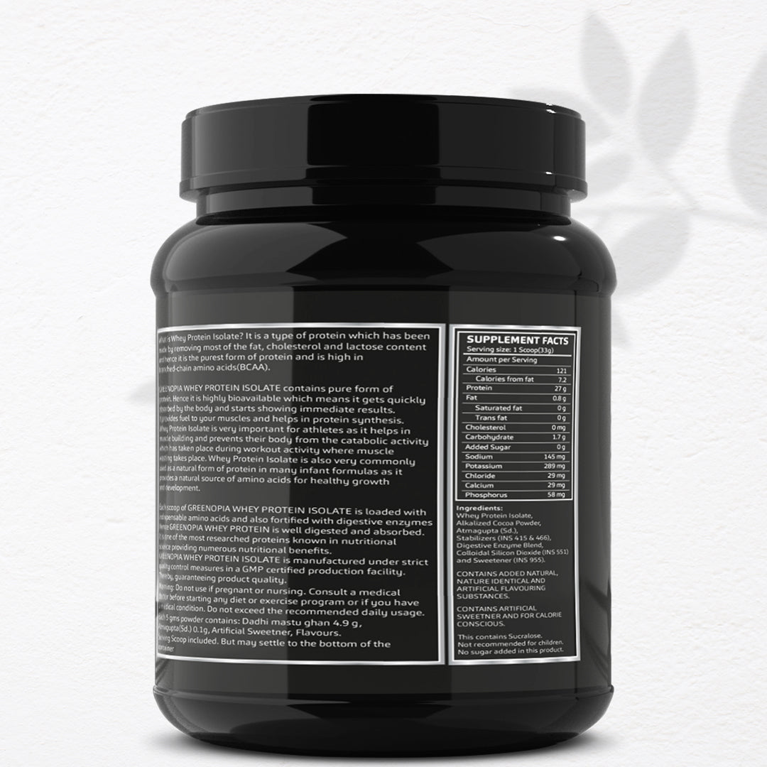 Nutrition Label of GreenOpia Whey Protein Isolate Powder – Clean Ingredients