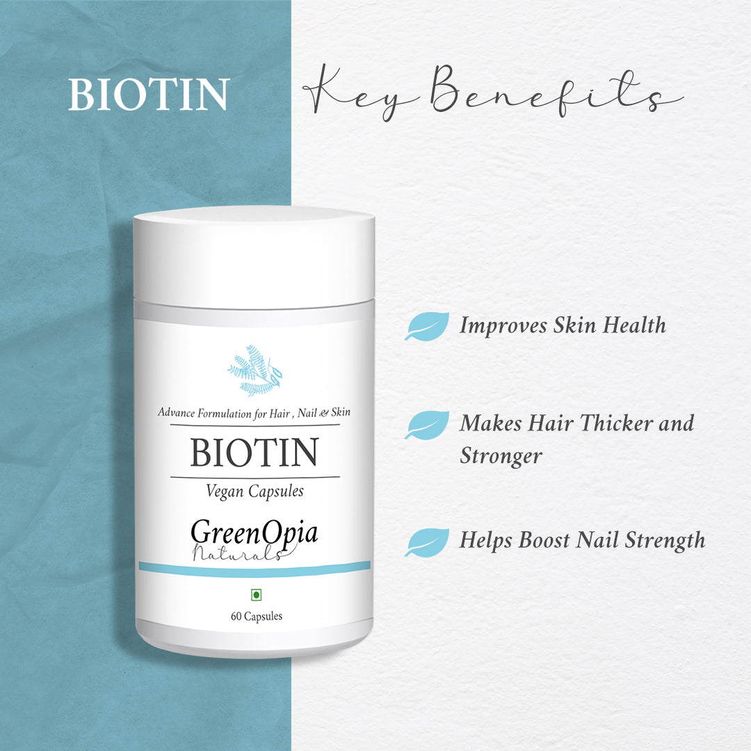 Biotin (10000 mcg) Vegan Capsules | Healthy Hair, Skin &amp; Nail